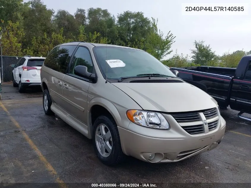 2007 Dodge Grand Caravan Sxt VIN: 2D4GP44L57R140585 Lot: 40380066