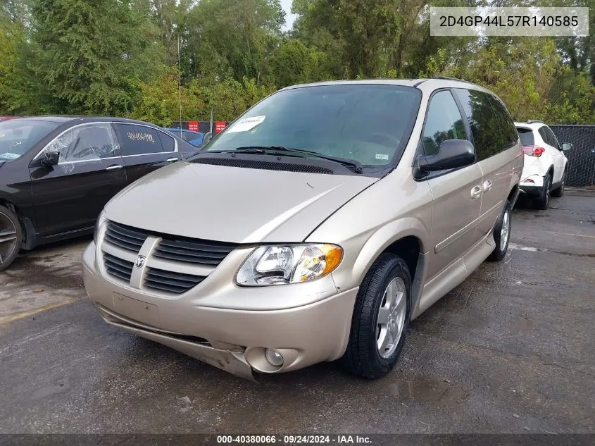 2007 Dodge Grand Caravan Sxt VIN: 2D4GP44L57R140585 Lot: 40380066