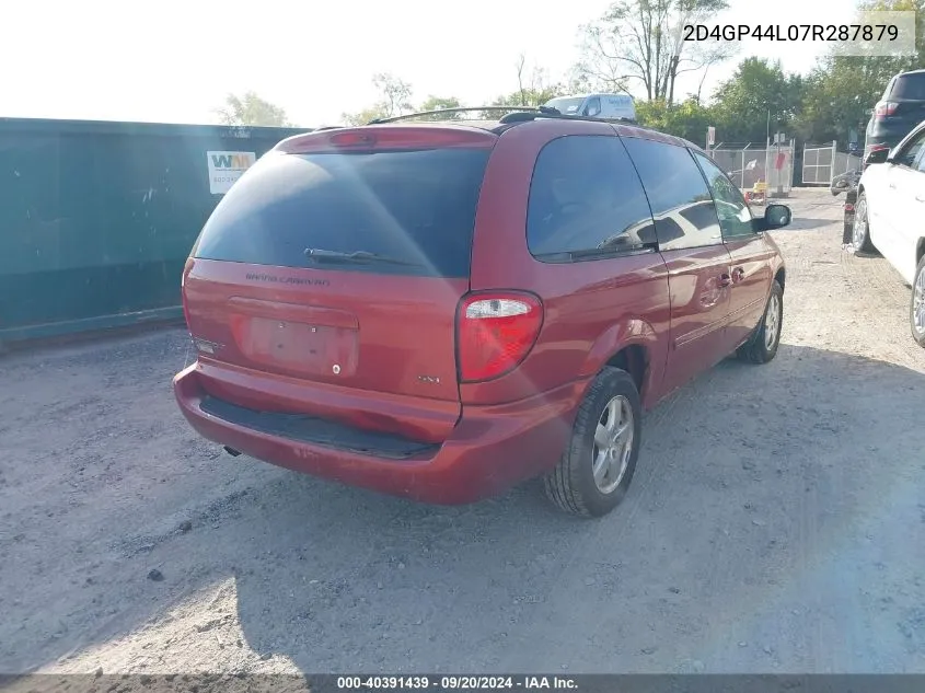 2007 Dodge Grand Caravan Sxt VIN: 2D4GP44L07R287879 Lot: 40391439