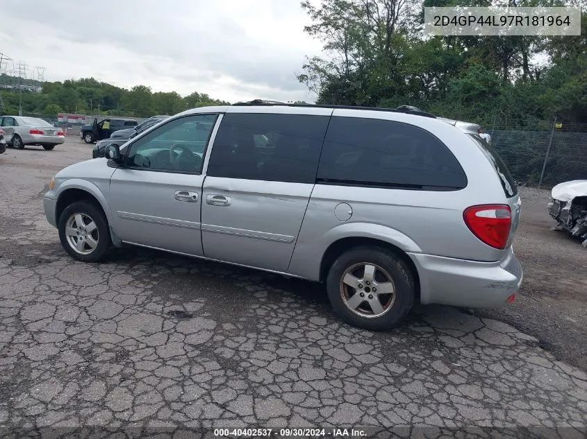 2007 Dodge Grand Caravan Sxt VIN: 2D4GP44L97R181964 Lot: 40402537