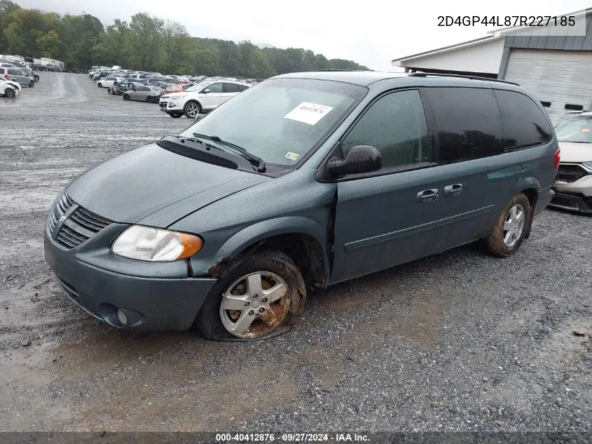 2007 Dodge Grand Caravan Sxt VIN: 2D4GP44L87R227185 Lot: 40412876