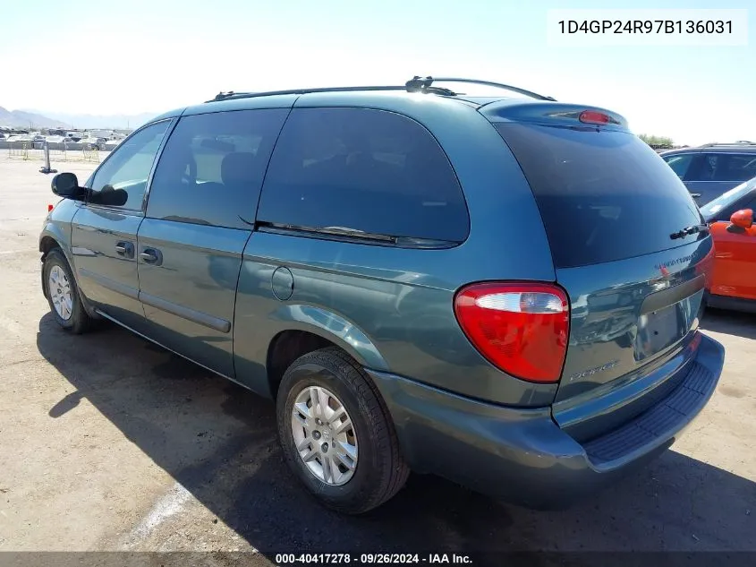 2007 Dodge Grand Caravan Se VIN: 1D4GP24R97B136031 Lot: 40417278