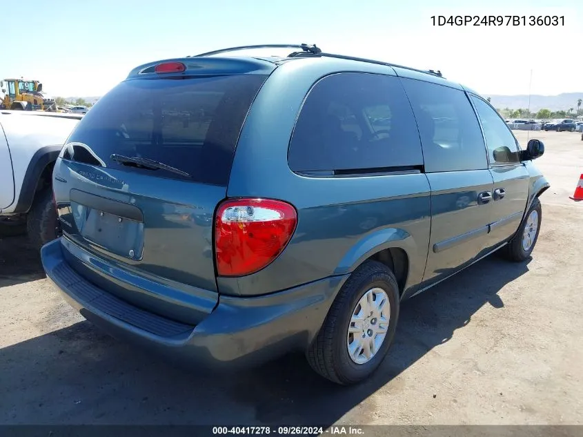 2007 Dodge Grand Caravan Se VIN: 1D4GP24R97B136031 Lot: 40417278