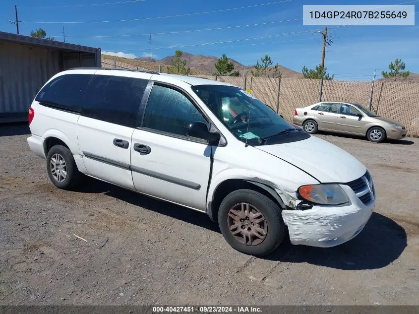 2007 Dodge Grand Caravan Se VIN: 1D4GP24R07B255649 Lot: 40427451