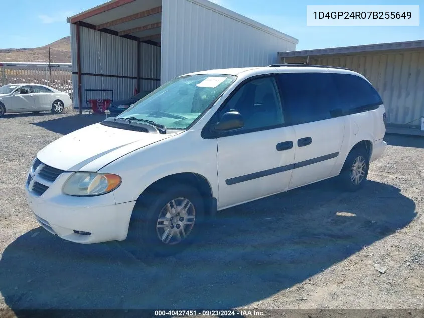 2007 Dodge Grand Caravan Se VIN: 1D4GP24R07B255649 Lot: 40427451