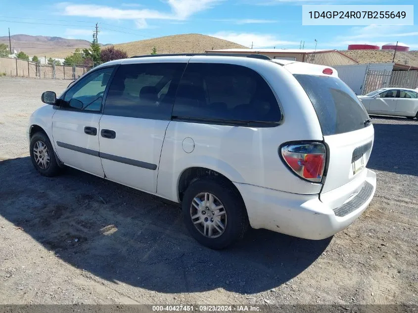 2007 Dodge Grand Caravan Se VIN: 1D4GP24R07B255649 Lot: 40427451