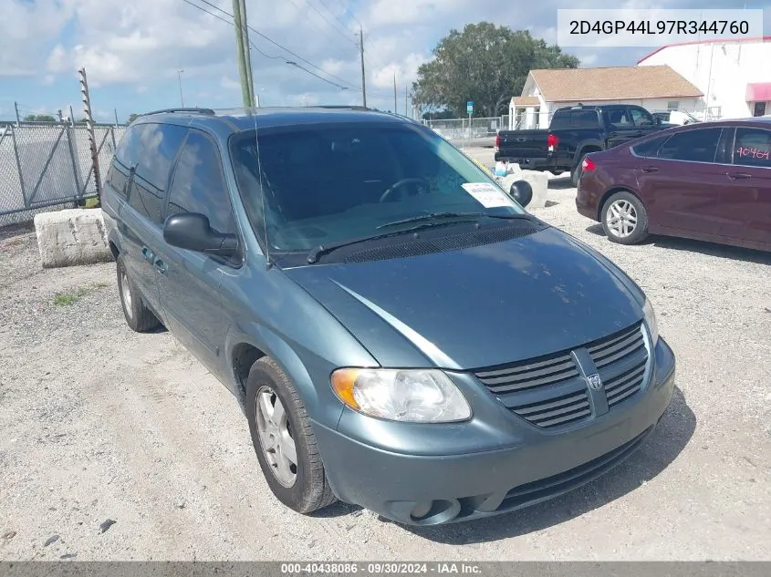 2007 Dodge Grand Caravan Sxt VIN: 2D4GP44L97R344760 Lot: 40438086