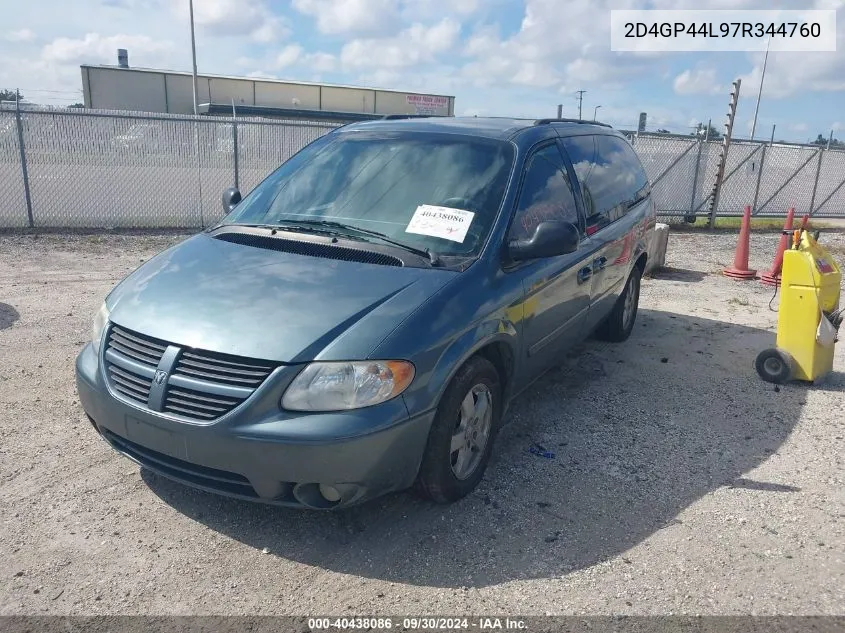 2007 Dodge Grand Caravan Sxt VIN: 2D4GP44L97R344760 Lot: 40438086