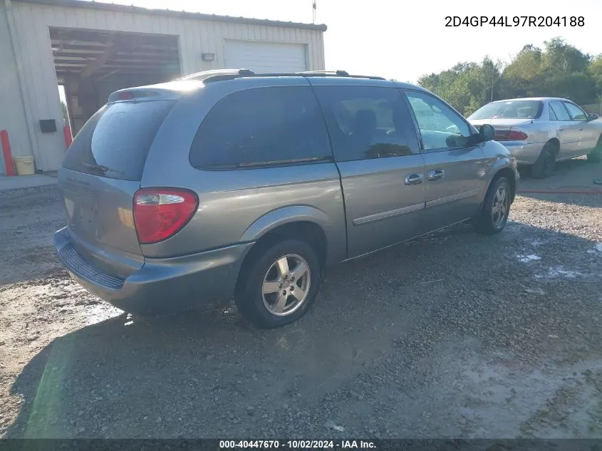 2007 Dodge Grand Caravan Sxt VIN: 2D4GP44L97R204188 Lot: 40447670