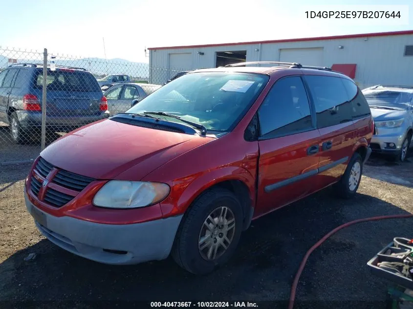 2007 Dodge Caravan Se VIN: 1D4GP25E97B207644 Lot: 40473667