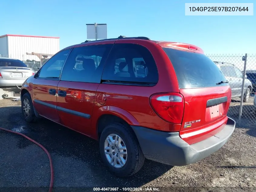 2007 Dodge Caravan Se VIN: 1D4GP25E97B207644 Lot: 40473667