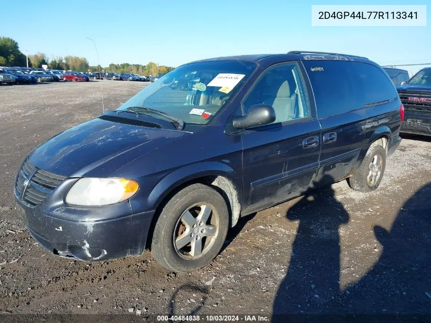 2007 Dodge Grand Caravan Sxt VIN: 2D4GP44L77R113341 Lot: 40484838