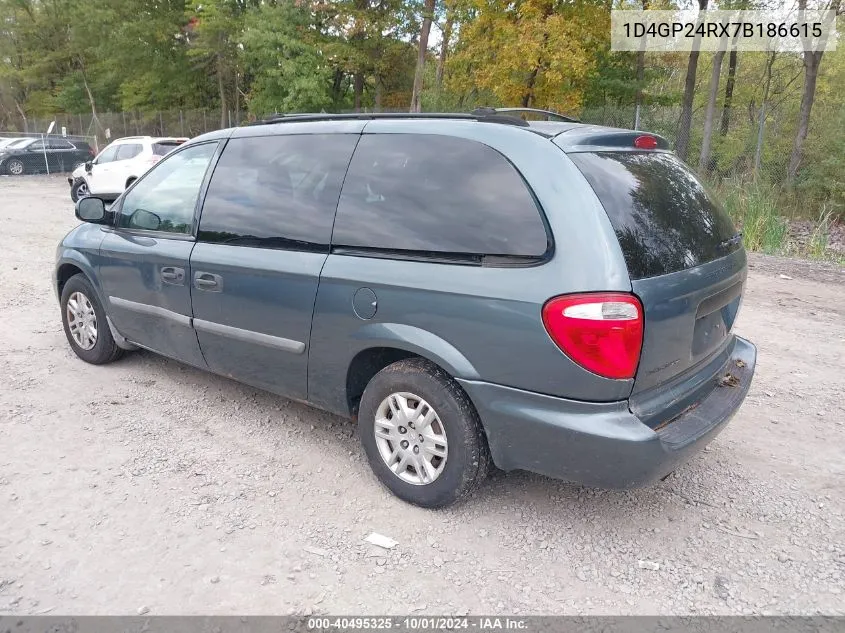 2007 Dodge Grand Caravan Se VIN: 1D4GP24RX7B186615 Lot: 40495325