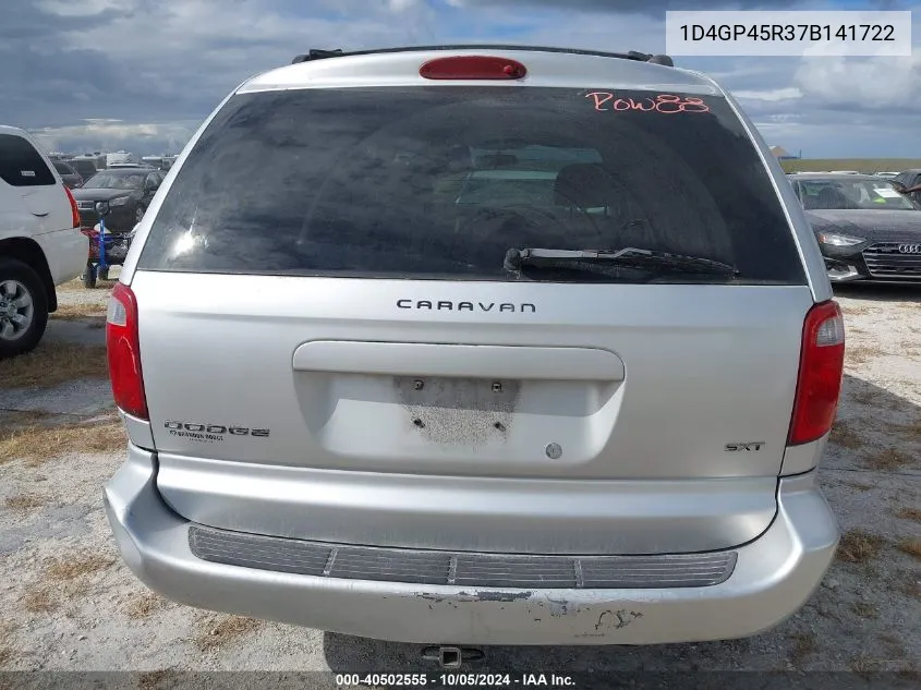 2007 Dodge Caravan Sxt VIN: 1D4GP45R37B141722 Lot: 40502555