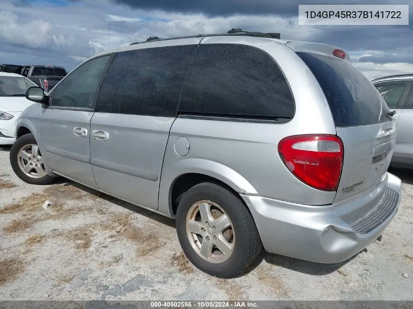 2007 Dodge Caravan Sxt VIN: 1D4GP45R37B141722 Lot: 40502555