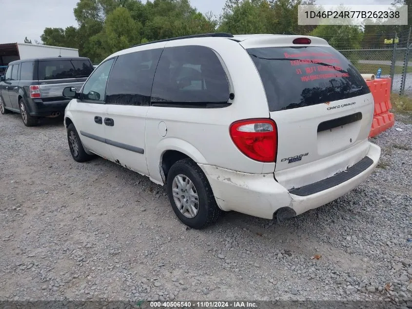 2007 Dodge Grand Caravan Se VIN: 1D46P24R77B262338 Lot: 40506540