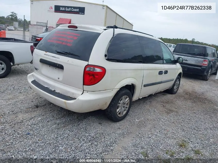 2007 Dodge Grand Caravan Se VIN: 1D46P24R77B262338 Lot: 40506540