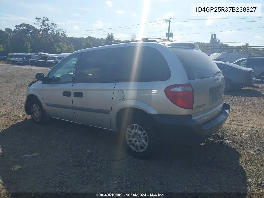 2007 Dodge Caravan Se VIN: 1D4GP25R37B238827 Lot: 40519902