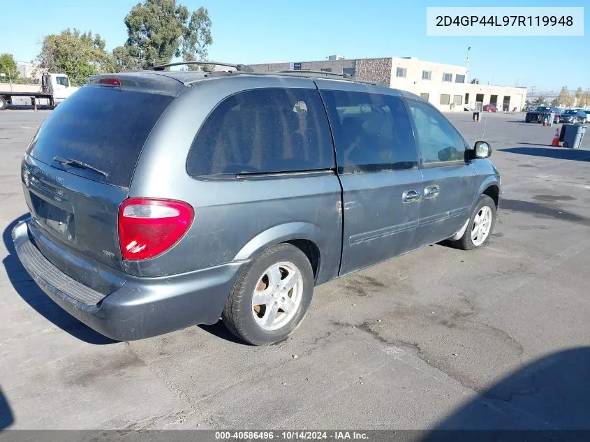 2007 Dodge Grand Caravan Sxt VIN: 2D4GP44L97R119948 Lot: 40586496