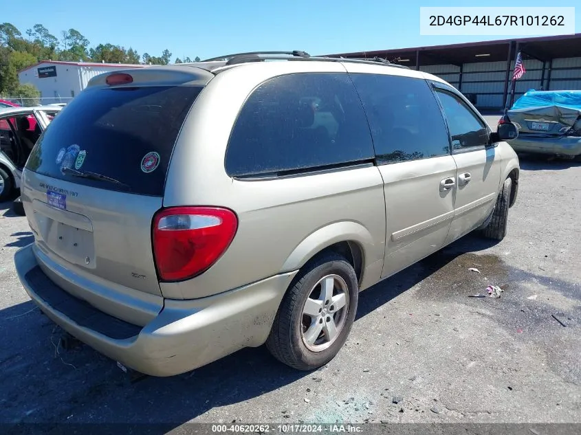 2007 Dodge Grand Caravan Sxt VIN: 2D4GP44L67R101262 Lot: 40620262