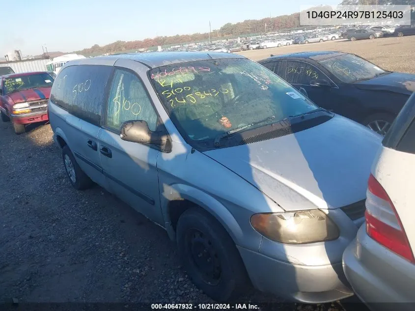 2007 Dodge Grand Caravan Se VIN: 1D4GP24R97B125403 Lot: 40647932