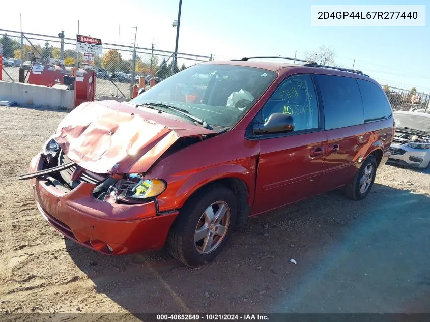 2007 Dodge Grand Caravan Sxt VIN: 2D4GP44L67R277440 Lot: 40652649