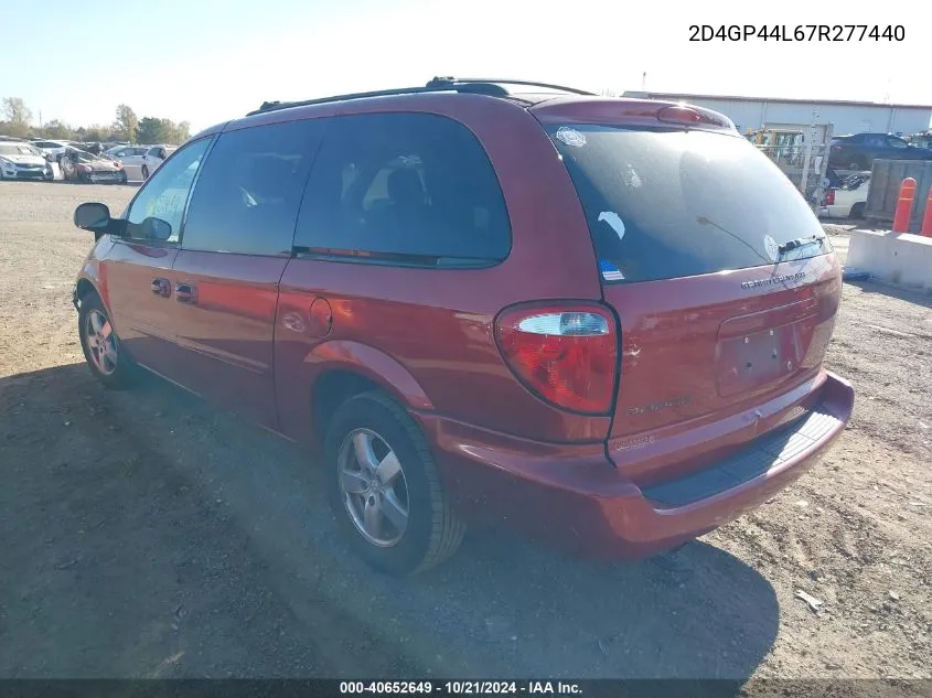 2007 Dodge Grand Caravan Sxt VIN: 2D4GP44L67R277440 Lot: 40652649