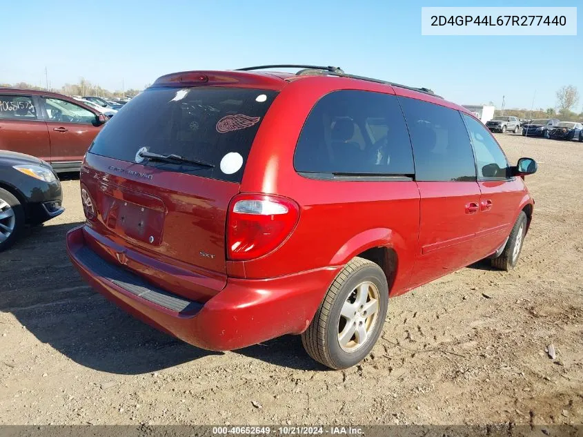 2007 Dodge Grand Caravan Sxt VIN: 2D4GP44L67R277440 Lot: 40652649