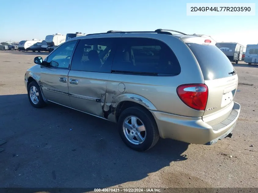 2007 Dodge Grand Caravan Sxt VIN: 2D4GP44L77R203590 Lot: 40670421