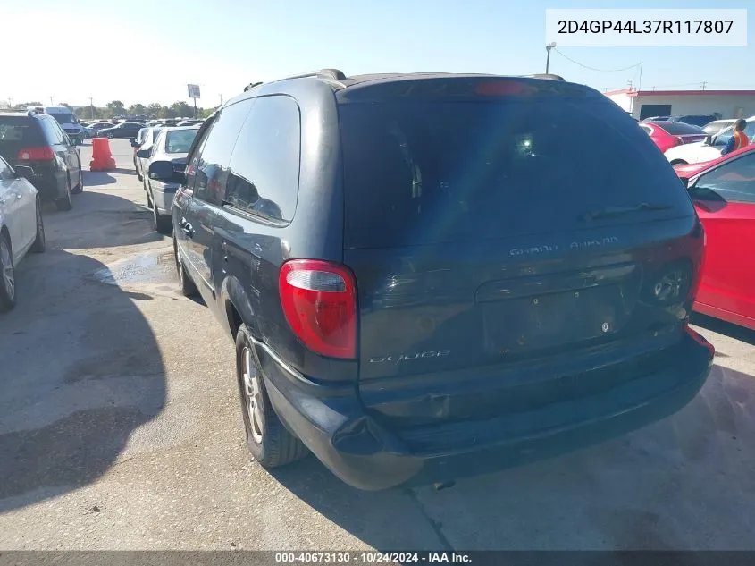 2D4GP44L37R117807 2007 Dodge Grand Caravan Sxt