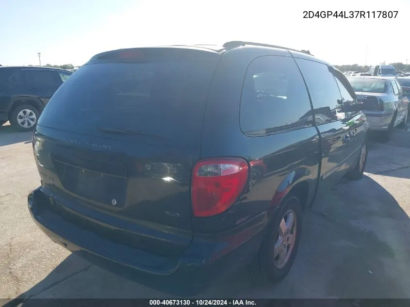 2D4GP44L37R117807 2007 Dodge Grand Caravan Sxt