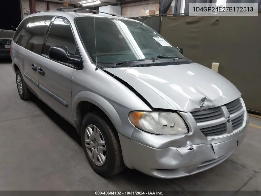 2007 Dodge Grand Caravan Se VIN: 1D4GP24E27B172513 Lot: 40684102