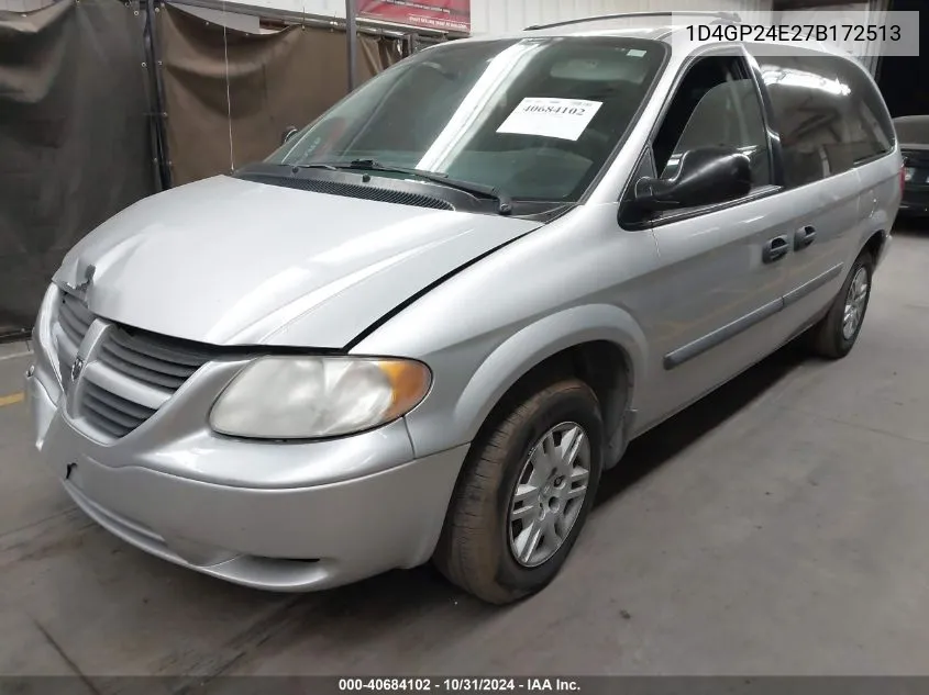 2007 Dodge Grand Caravan Se VIN: 1D4GP24E27B172513 Lot: 40684102