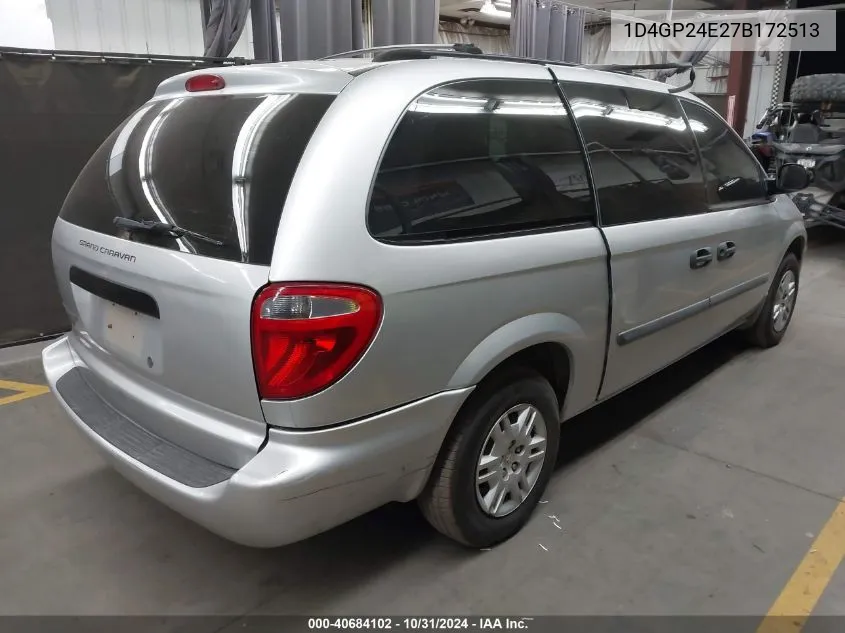 2007 Dodge Grand Caravan Se VIN: 1D4GP24E27B172513 Lot: 40684102