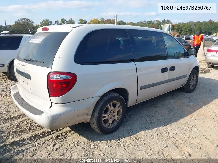 2007 Dodge Grand Caravan Se VIN: 1D8GP24E97B250767 Lot: 40708821