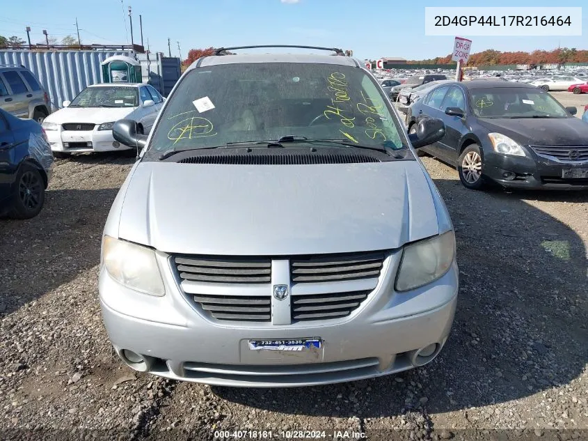 2D4GP44L17R216464 2007 Dodge Grand Caravan Sxt