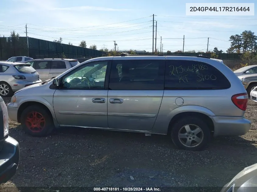 2D4GP44L17R216464 2007 Dodge Grand Caravan Sxt