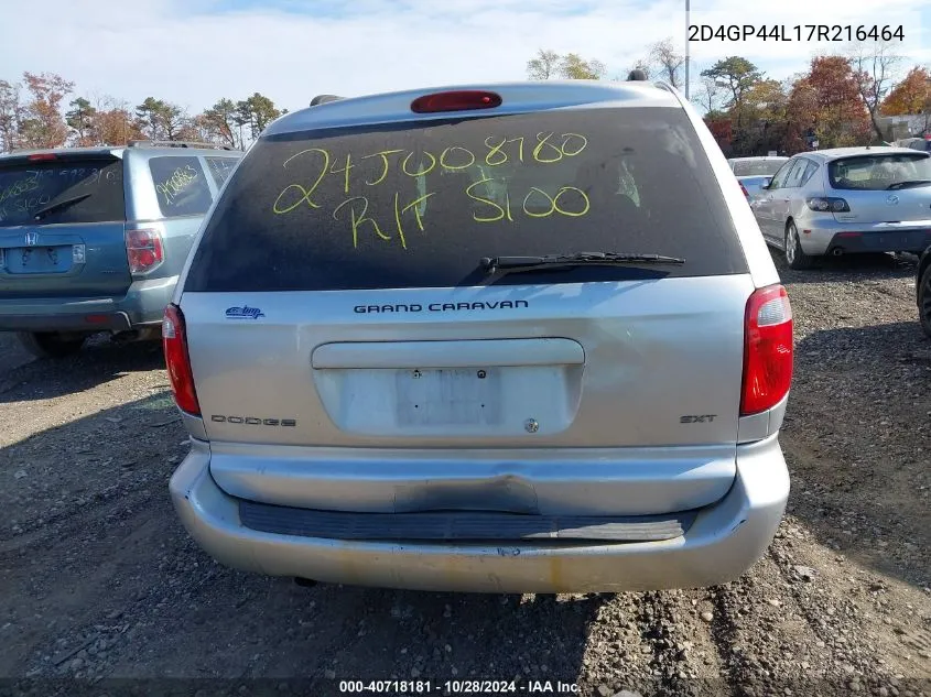 2D4GP44L17R216464 2007 Dodge Grand Caravan Sxt