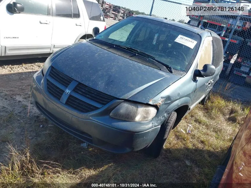 2007 Dodge Grand Caravan Se VIN: 1D4GP24R27B126148 Lot: 40745101