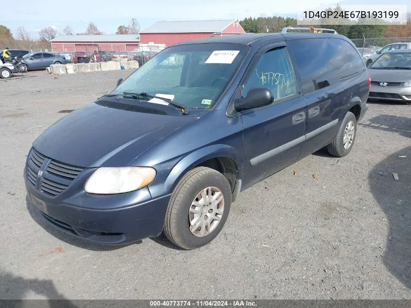 2007 Dodge Grand Caravan Se VIN: 1D4GP24E67B193199 Lot: 40773774