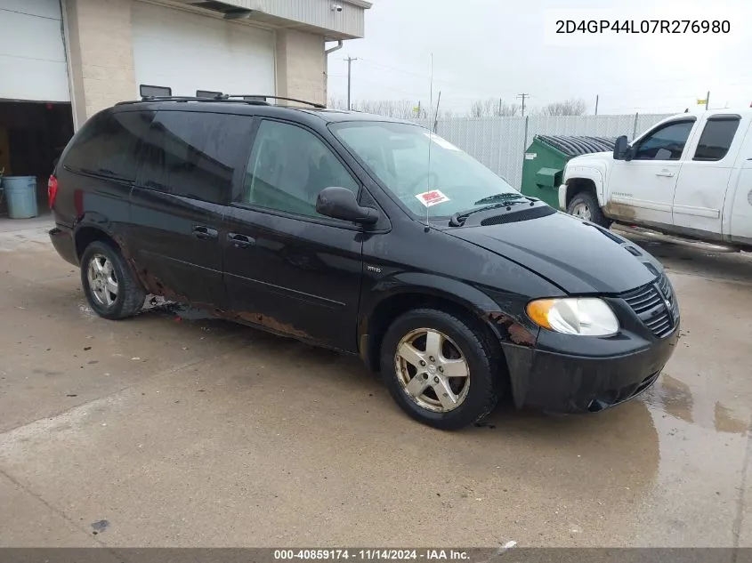 2007 Dodge Grand Caravan Sxt VIN: 2D4GP44L07R276980 Lot: 40859174