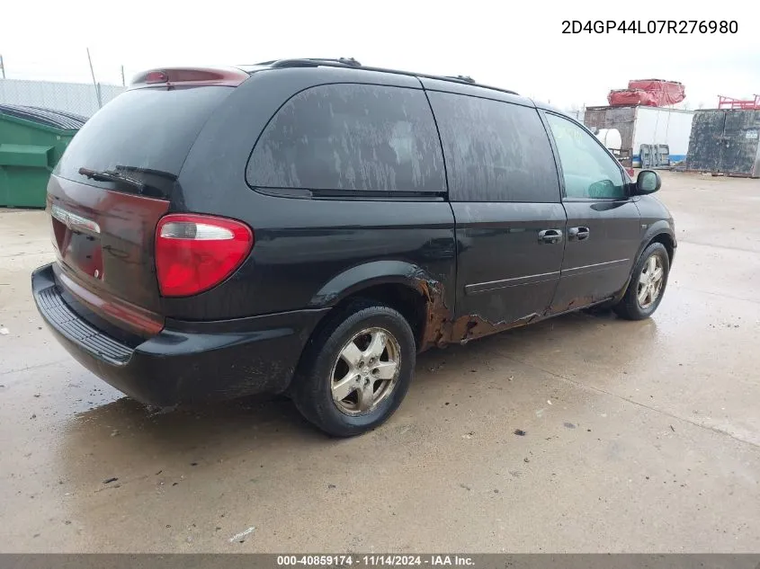 2007 Dodge Grand Caravan Sxt VIN: 2D4GP44L07R276980 Lot: 40859174