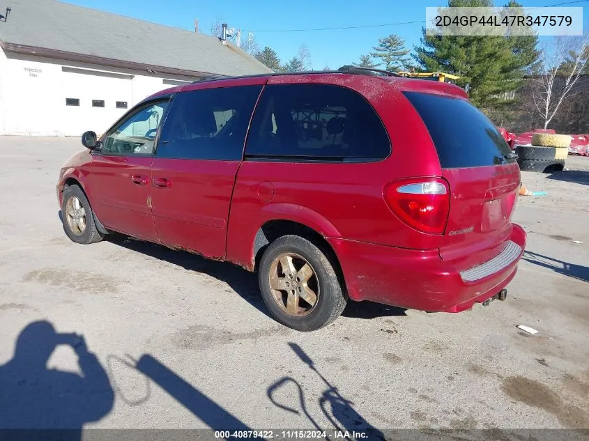 2007 Dodge Grand Caravan Sxt VIN: 2D4GP44L47R347579 Lot: 40879422