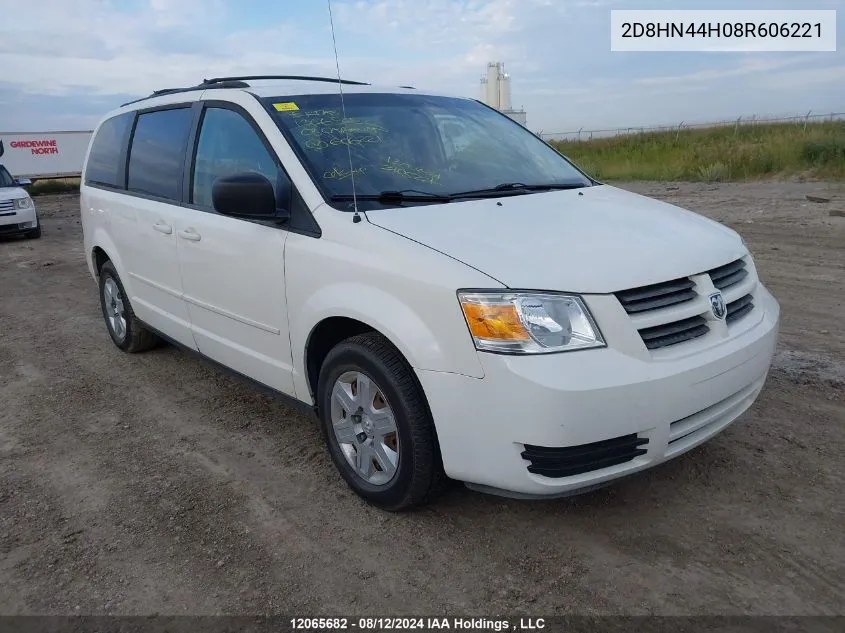 2008 Dodge Grand Caravan Se VIN: 2D8HN44H08R606221 Lot: 12065682