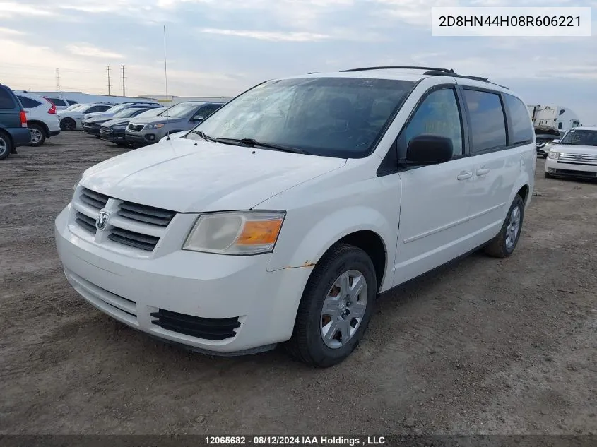 2008 Dodge Grand Caravan Se VIN: 2D8HN44H08R606221 Lot: 12065682