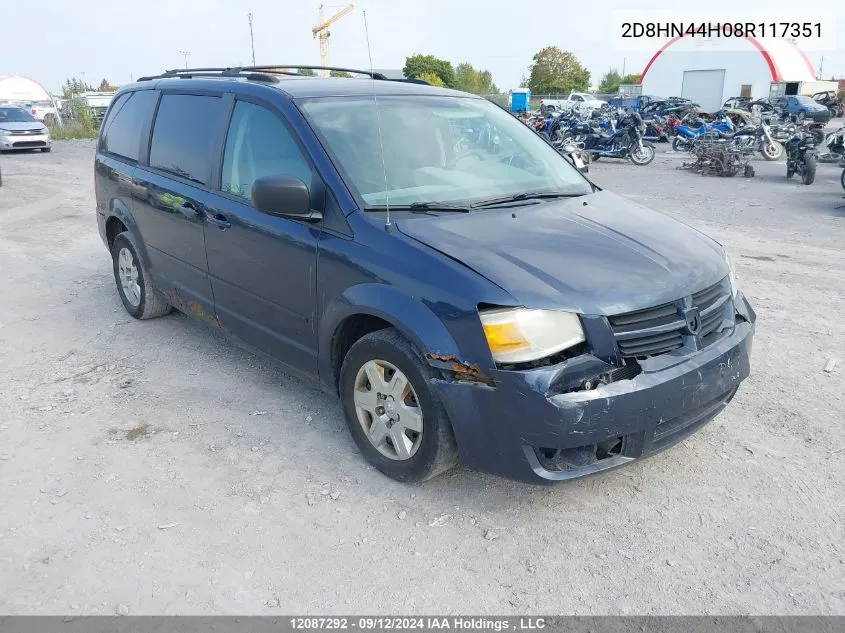 2008 Dodge Grand Caravan Se VIN: 2D8HN44H08R117351 Lot: 12087292