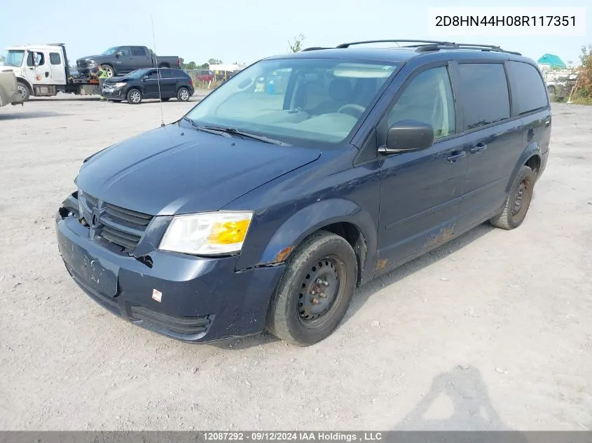 2008 Dodge Grand Caravan Se VIN: 2D8HN44H08R117351 Lot: 12087292