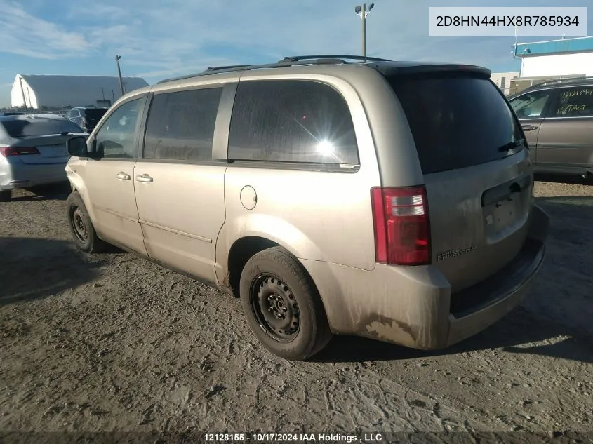 2008 Dodge Grand Caravan Se VIN: 2D8HN44HX8R785934 Lot: 12128155