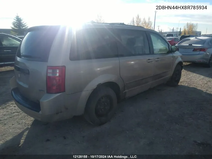 2008 Dodge Grand Caravan Se VIN: 2D8HN44HX8R785934 Lot: 12128155