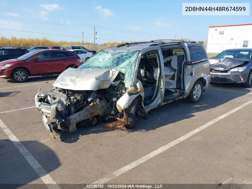 2008 Dodge Grand Caravan Se VIN: 2D8HN44H48R674599 Lot: 12136192